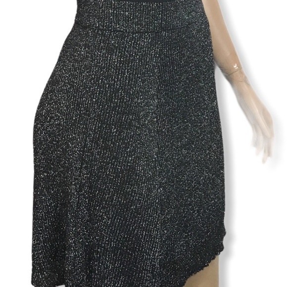 Xhilaration Skirt Knit black Metallic Shimmer high Waist Fully lined size L - Picture 8 of 14